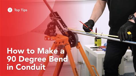 making a tight 90 degree angle with a junction.box|How to make a 90 degree bend in conduit demonstration.